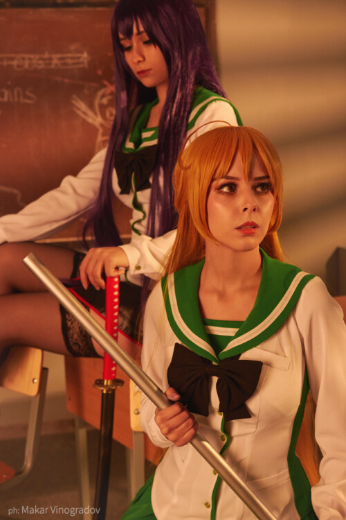 02 highschool of the dead rei and saeko cosplay by disharmonica dbzz255