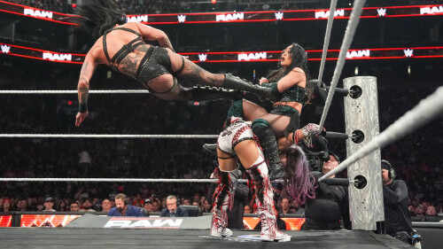 PHOENIX, ARIZONA - JUNE 9: <<enter caption here>> during Monday Night RAW at PHX Arena on June 9, 2025 in Phoenix, Arizona.  (Photo by <<Photographer>>/WWE)