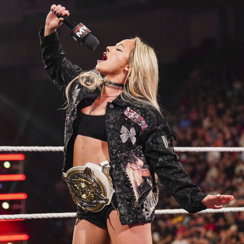 GREEN BAY, WISCONSIN - JUNE 16: <<enter caption here>> Monday Night RAW at Resch Center on June 16, 2025 in Green Bay, Wisconsin.  (Photo by <<Photographer>>/WWE)