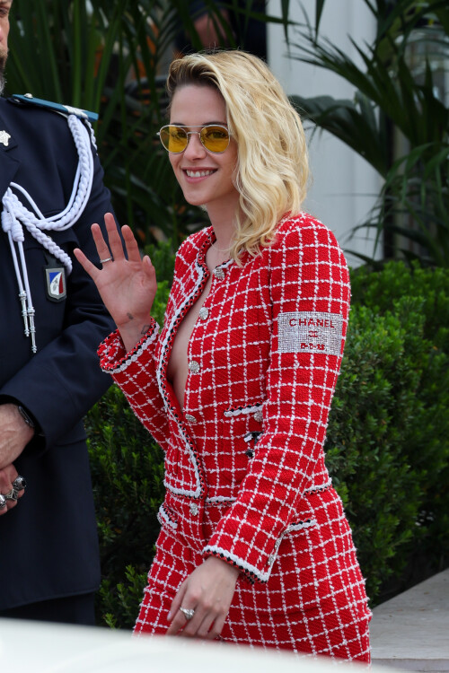 Kristen Stewart is seen at the Martinez hotel during the 75th annual Cannes Film Festival on May 24, 2022 in Cannes, France.