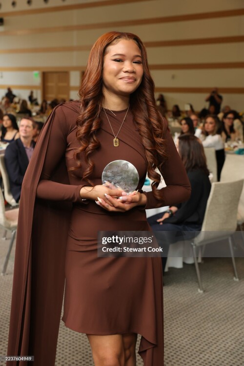 LOS ANGELES, CALIFORNIA - SEPTEMBER 26: Storm Reid seen at the 2025 Inspiration Awards Benefiting Step Up at Skirball Cultural Center on September 26, 2025 in Los Angeles, California. (Photo by Stewart Cook/Step Up via Getty Images)