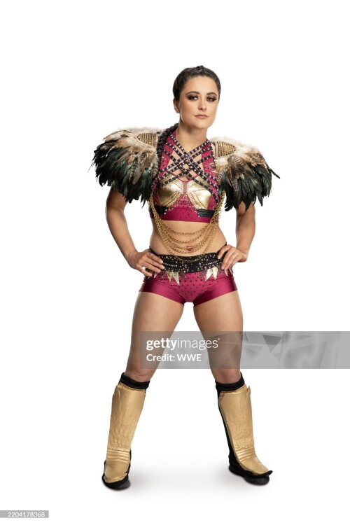 ORLANDO, FLORIDA- MARCH 21: (EDITOR'S NOTE: Image has been retouched.) WWE Superstar Lyra Valkyria poses for photos on March 21, 2023 in Orlando, Florida.  (Photo by Andrea Kellaway/WWE via Getty Images)