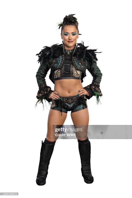 TORONTO, CANADA- JULY 6: (EDITOR'S NOTE: Image has been retouched.) WWE Superstar Lyra Valkyria poses for photos on July 6, 2024 in Toronto, Canada.  (Photo by Rich Freeda/WWE via Getty Images)