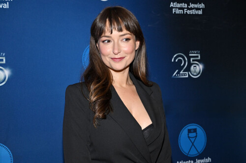ATLANTA, GEORGIA - FEBRUARY 19: Milana Vayntrub attends the 25th Atlanta Jewish Film Festival "Bad Shabbos" opening night premiere at Cobb Energy Performing Arts Centre on February 19, 2025 in Atlanta, Georgia. (Photo by Derek White/Getty Images)