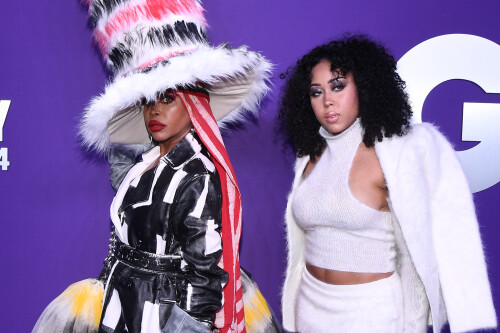 (L-R) Singer-songwriter Erykah Badu and her daughter Puma Curry attend the second annual 2024 GQ Global Creativity Awards at WSA, New York, NY,  April 11, 2024. (Photo by Anthony Behar/Sipa USA)/52506752//2404120651