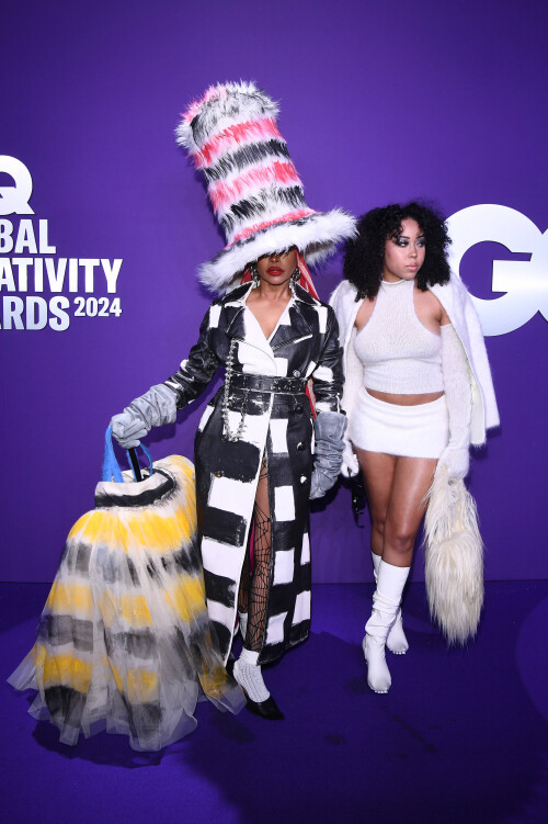 (L-R) Singer-songwriter Erykah Badu and her daughter Puma Curry attend the second annual 2024 GQ Global Creativity Awards at WSA, New York, NY,  April 11, 2024. (Photo by Anthony Behar/Sipa USA)/52506750//2404120651