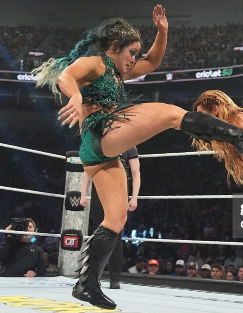 ST LOUIS, MISSOURI - MAY 10: Lyra Valkyria in action against Becky Lynch during WWE Backlash at Enterprise Center on May 10, 2025 in St Louis, Missouri.  (Photo by Georgiana Dallas/WWE via Getty Images)