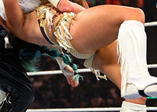 INGLEWOOD, CALIFORNIA - JUNE 7: <<enter caption here>> during WWE???s Money in the Bank at Intuit Dome on June 7, 2025 in Inglewood, California.  (Photo by <<Photographer>>/WWE)