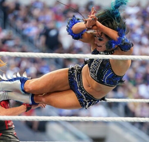 EAST RUTHERFORD, NEW JERSEY - AUGUST 3: Lyra Valkyria in action against Becky Lynch during SummerSlam at MetLife Stadium on August 3, 2025 in East Rutherford, New Jersey. (Photo by Georgiana Dallas/WWE via Getty Images)