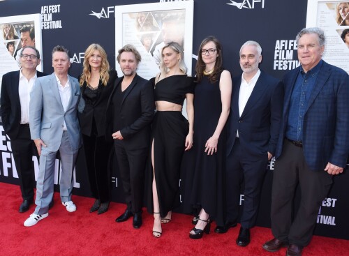 Michael Barker, Ben Smithard, Laura Dern, Florian Zeller, Vanessa Kirby, Iain Canning and Tom Bernard at the AFI Fest screening of "The Son" held at TCL Chinese Theatre on November 5, 2022 in Los Angeles, California. (Photo by Gilbert Flores/Variety via Getty Images)