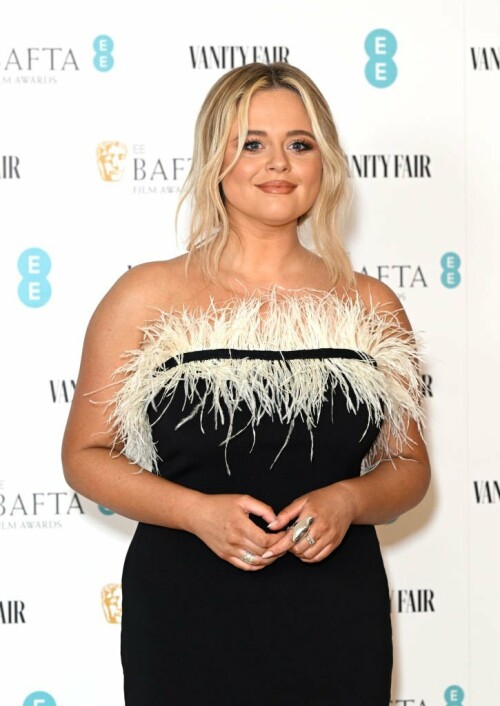 LONDON, ENGLAND - FEBRUARY 02:  Emily Atack attends the EE British Academy Film Awards 2023 Vanity Fair Rising Star BAFTAs pre-party at JOIA on February 02, 2023 in London, England. (Photo by Gareth Cattermole/Getty Images)