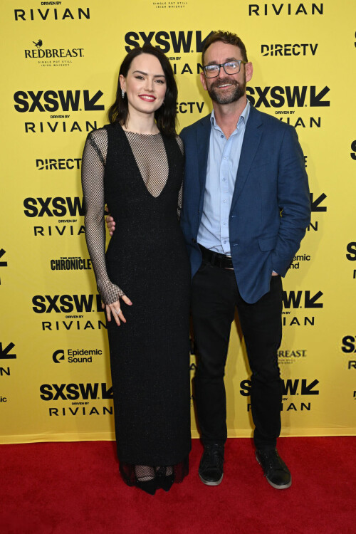 Daisy Ridley, Zak Hilditch at the "We Bury The Dead" Premiere during the SXSW Conference & Festivals held at the ZACH Theatre on March 9, 2025 in Austin, Texas. (Photo by Gilbert Flores/SXSW Conference & Festivals via Getty Images)