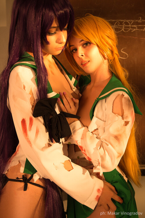 24 highschool of the dead rei and saeko cosplay by disharmonica dbzze5r