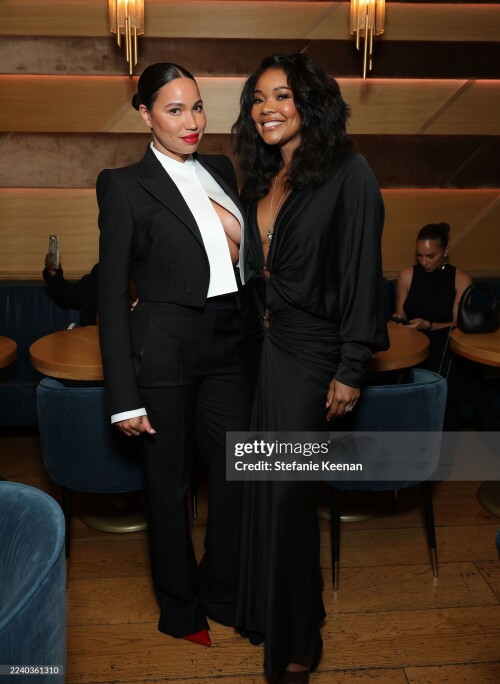 WEST HOLLYWOOD, CALIFORNIA - OCTOBER 10: (L-R) Jurnee Smollett and Gabrielle Union attend the Peabody Awards? Trailblazer Award Celebration at The Sun Rose on October 10, 2025 in West Hollywood, California.  (Photo by Stefanie Keenan/Getty Images)