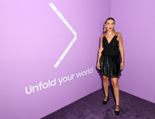 NEW YORK, NEW YORK - AUGUST 10: Millie Bobby Brown attends the Samsung 2022 Galaxy Creators Lounge Event on August 10, 2022 in New York City. (Photo by Bryan Bedder/Getty Images for Samsung)