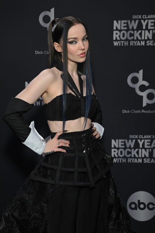 DICK CLARK NEW YEARS ROCKIN EVE WITH RYAN SEACREST 2023 - ABCs "Dick Clarks New Years Rockin Eve with Ryan Seacrest" is the preeminent destination for viewers to ring in the New Year. Hosted by Ryan Seacrest live from Times Square, the show celebrates the years very best in music featuring a night superstar performances. The nations most-watched New Years Eve celebration, which gives viewers a look at New Years celebrations from around the globe, will wrap up the holiday season. "Dick Clarks New Years Rockin Eve with Ryan Seacrest 2023" airs live Saturday, Dec. 31, beginning at 8/7c on ABC. (Stewart Cook/ABC via Getty Images)DOVE CAMERON