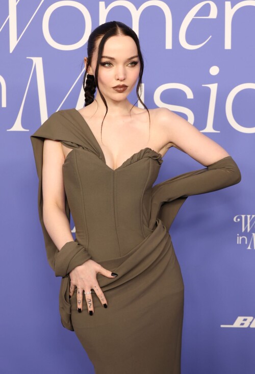 INGLEWOOD, CALIFORNIA - MARCH 01: Dove Cameron attends 2023 Billboard Women In Music at YouTube Theater on March 01, 2023 in Inglewood, California. (Photo by Monica Schipper/Getty Images)