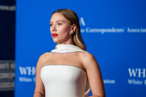 Actress Scarlett Johansson attends the 2024 White House Correspondents Dinner at the Washington Hilton in Washington, DC on April27, 2024. (Photo by Annabelle Gordon/Sipa USA)