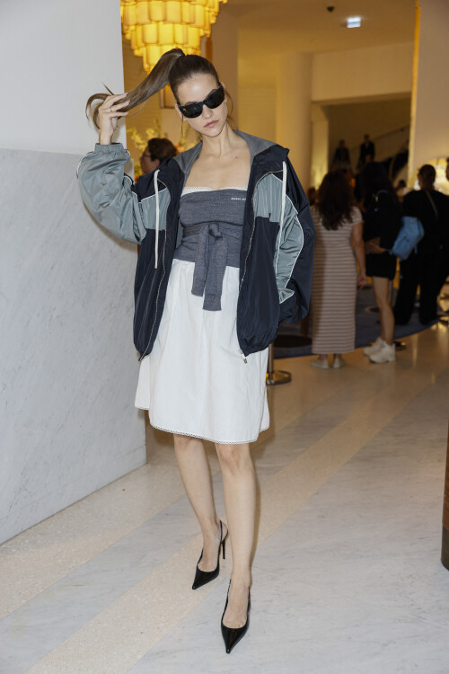 Barbara Palvin leaves Hotel Martinez to attending official screening of - Highest 2 lowest - ahead the 78th annual Cannes Film Festival on May 19, 2025 in Cannes, France. Photo by Marco Piovanotto/ABACAPRESS.COM