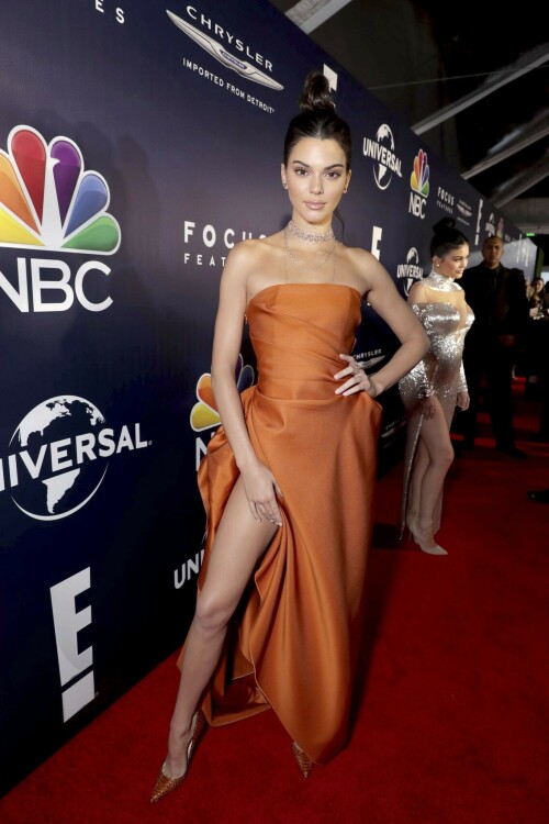 Kendall Jenner seen at Universal, NBC, Focus Features, E! Entertainment Golden Globes After Party Sponsored by Chrysler on Sunday, Jan. 8, 2017, in Beverly Hills, Calif. (Photo by Eric Charbonneau/Invision for Focus Features/AP Images)