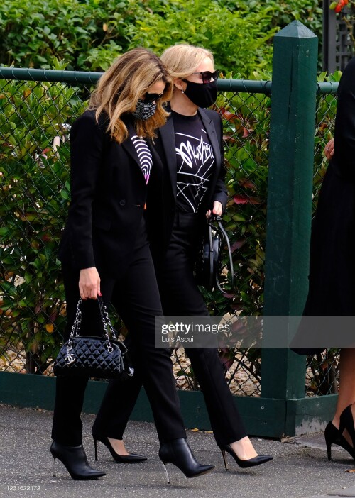 MELBOURNE, AUSTRALIA - MARCH 10: Dannii (left) and Kylie Minogue attend the memorial service for Australian music promoter Michael Gudinski , on March 10, 2021 in Melbourne, Australia. Australian music promoter and manager Michael Gudinski died aged 68 on March 2. A state memorial service will be held on Wednesday 24 March. (Photo by Luis Ascui/Getty Images)