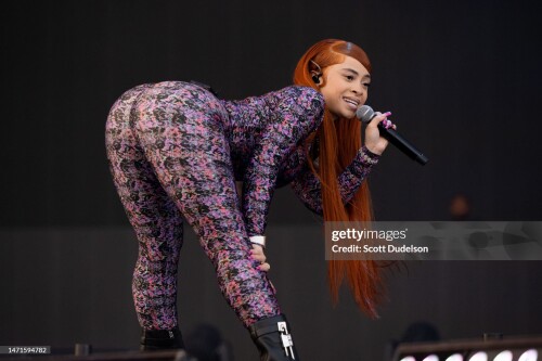INGLEWOOD, CALIFORNIA - MARCH 05: Rapper Ice Spice performs onstage during day 3 of Rolling Loud Los Angeles at Hollywood Park Grounds on March 05, 2023 in Inglewood, California. (Photo by Scott Dudelson/Getty Images)