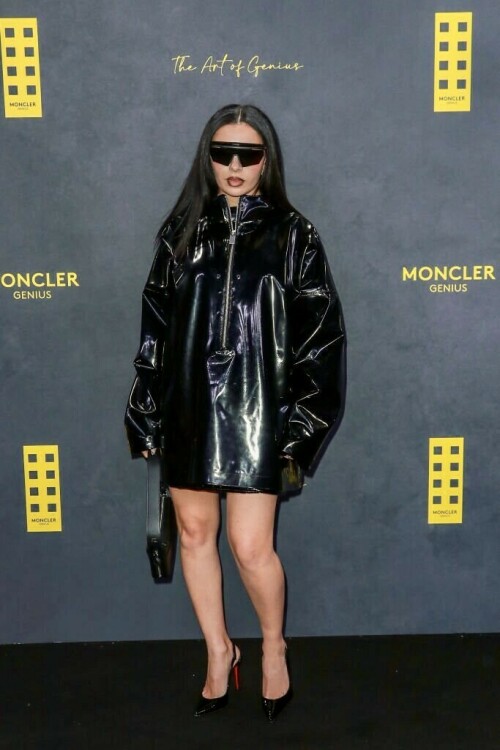 LONDON, ENGLAND - FEBRUARY 20: Charli XCX attends the Moncler Presents: The Art of Genius at Olympia London on February 20, 2023 in London, England. (Photo by Dave Benett/Getty Images for Moncler)