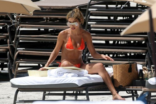 Chantel Jeffries In orange bikini at the beach in Miami 12f894c32151eef8bb