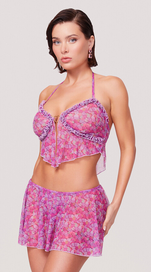 EY LNA 009P LANA BRA MINI SKIRT SET PINK 5215c18d1e1ef310b314