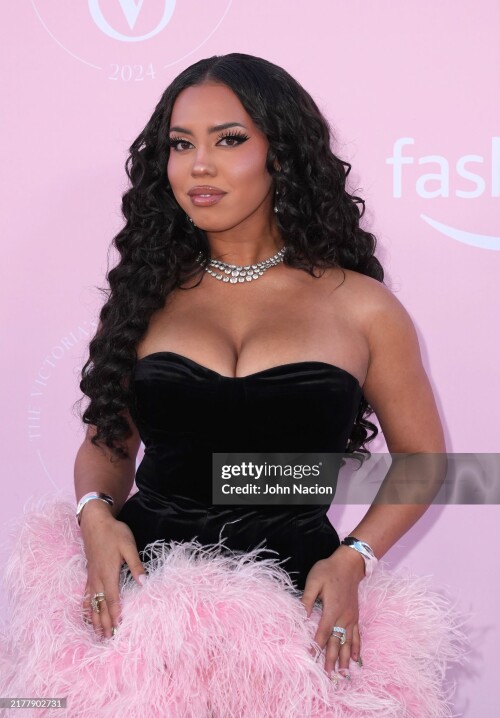 Asia Monet Ray at the Victoria's Secret Fashion Show held at the Brooklyn Navy Yard on October 15, 2024 in New York, New York. (Photo by John Nacion/WWD via Getty Images)