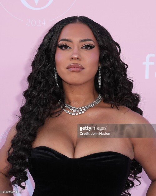 Asia Monet Ray at the Victoria's Secret Fashion Show held at the Brooklyn Navy Yard on October 15, 2024 in New York, New York. (Photo by John Nacion/WWD via Getty Images)