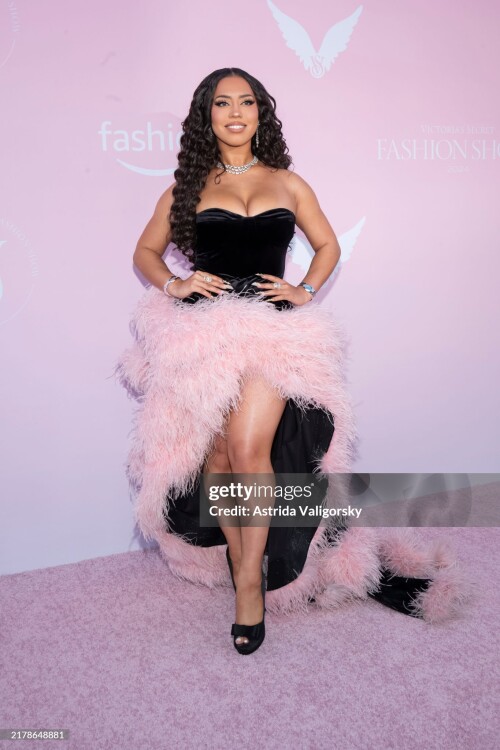 BROOKLYN, NEW YORK - OCTOBER 15: Asia Monet Ray attends the Victoria's Secret Fashion Show 2024 at Duggal Greenhouse on October 15, 2024 in Brooklyn, New York. (Photo by Astrida Valigorsky/WireImage)