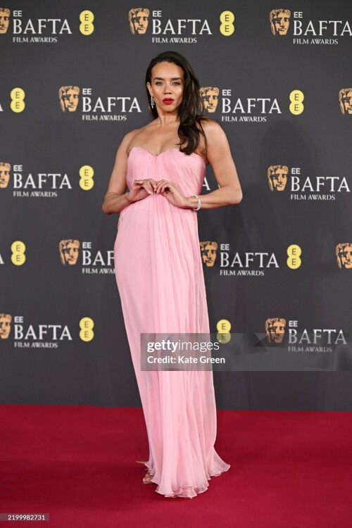 LONDON, ENGLAND - FEBRUARY 16: Hannah John-Kamen attends the 2025 EE BAFTA Film Awards at The Royal Festival Hall on February 16, 2025 in London, England. (Photo by Kate Green/Getty Images)