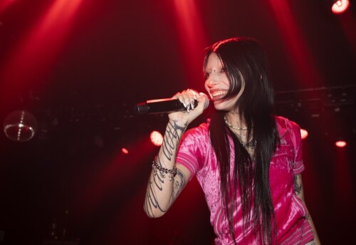 Dark-pop singer DeathbyRomy performs at the Moroccan Lounge in Los Angeles, where she closed her first U.S. headlining tour. She released her debut album, Hollywood Forever, in 2025, telling stories from the dark side of her hometown of Los Angeles.