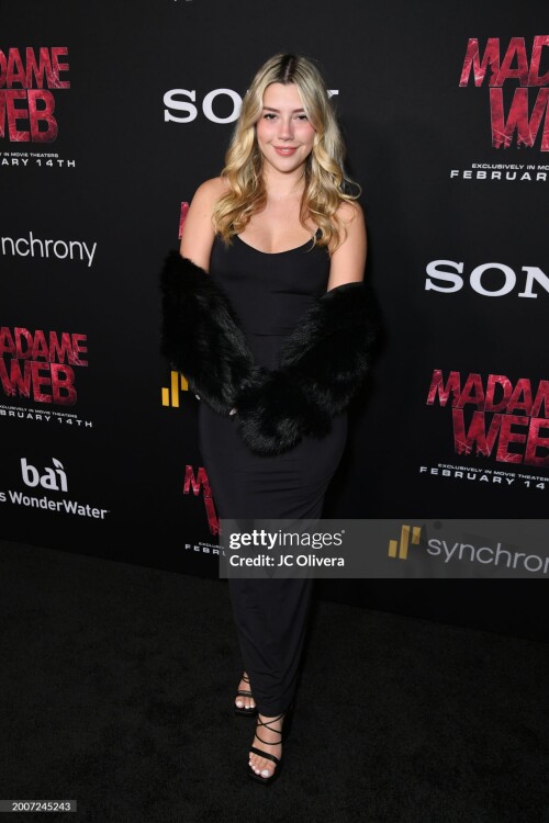 LOS ANGELES, CALIFORNIA - FEBRUARY 12: Sissy Sheridan at the Red-Carpet World Premiere of Columbia Pictures? MADAME WEB at the Regency Village Westwood Theater on February 12, 2024 in Los Angeles, California. (Photo by JC Olivera/Getty Images for Sony Pictures)