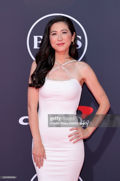 HOLLYWOOD, CALIFORNIA - JULY 16: Mina Kimes attends the 2025 ESPY Awards at Dolby Theatre on July 16, 2025 in Hollywood, California.  (Photo by Maya Dehlin Spach/WireImage)