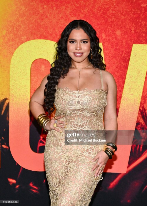 Asia Monet at the "Bob Marley: One Love" Los Angeles Premiere held at the Regency Village Theatre on February 6, 2024 in Los Angeles, California. (Photo by Michael Buckner/Variety via Getty Images)