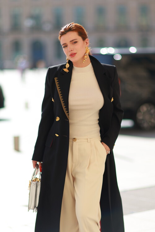 EXCLUSIVE: Bella Thorne is seen arriving for her bridal bride fitting at the Schiaparelli office in Paris. The actress and director became engaged to entrepreneur Mark Emms, the producer behind Bad Vegan and the co-owner of New York City hotspot The Mulberry back in May this year.Pictured: Bella ThorneRef: SPL9949933 021023 EXCLUSIVEPicture by: OhWoW / SplashNews.comSplash News and PicturesUSA: 310-525-5808 UK: 020 8126 1009eamteam@shutterstock.comWorld Rights