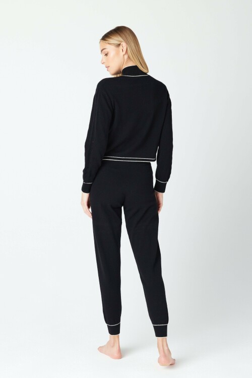 JUNE HALF ZIP ALICEJOGGER CASHMERE LOUNGE BLACK 4