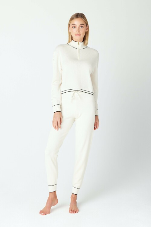 JUNE HALF ZIP ALICEJOGGER CASHMERE LOUNGE IVORY 1