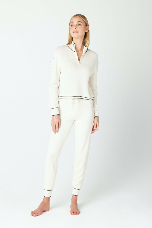 JUNE HALF ZIP ALICEJOGGER CASHMERE LOUNGE IVORY 2