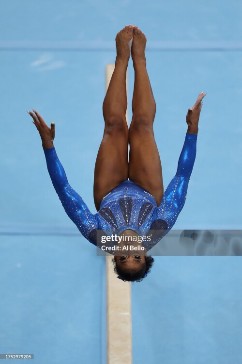 SANTIAGO, CHILE - OCTOBER 23: Jordan Chiles of Team United States competes on balance beam as part of Gymnastics - Women's All  Around at Parque Deportivo Estadio Nacional on Day 3 of Santiago 2023 Pan Am Games on October 23, 2023 in Santiago, Chile. (Photo by Al Bello/Getty Images)