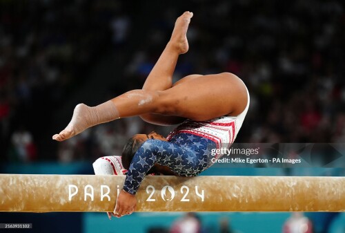 USA's Jordan Chiles performs on the Balance Beam during the artistic gymnastics, women's team final, at Bercy Arena on the fourth day of the 2024 Paris Olympic Games in France. Picture date: Tuesday July 30, 2024. (Photo by Mike Egerton/PA Images via Getty Images)