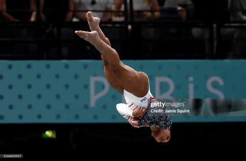 PARIS, FRANCE - JULY 30: Jordan Chiles of Team United States competes on the vault during the Artistic Gymnastics Women's Team Final on day four of the Olympic Games Paris 2024 at Bercy Arena on July 30, 2024 in Paris, France. (Photo by Jamie Squire/Getty Images)