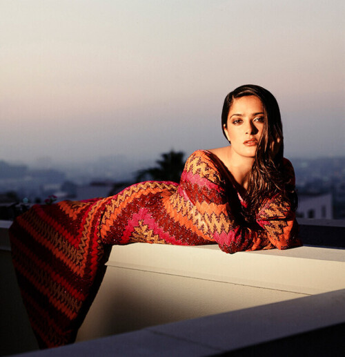 American film actress and producer Salma Hayek photographed in Los Angeles, California in October 1996.