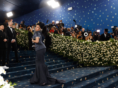Mandatory Credit: Photo by John Angelillo/UPI/Shutterstock (15285381iw)Nicki Minaj arrives on the red carpet at the 2025 Met Gala celebrating the opening of Superfine: Tailoring Black Style at The Metropolitan Museum of Art on Monday, May 5, 2025 in New York City.2025 Met Gala, New York, United States - 05 May 2025