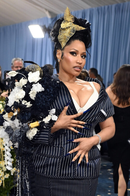Mandatory Credit: Photo by David Fisher/Shutterstock (15285653cu)Nicki MinajMet Gala 2025, Superfine: Tailoring Black Style, Arrivals, The Metropolitan Museum of Art, New York, USA - 05 May 2025