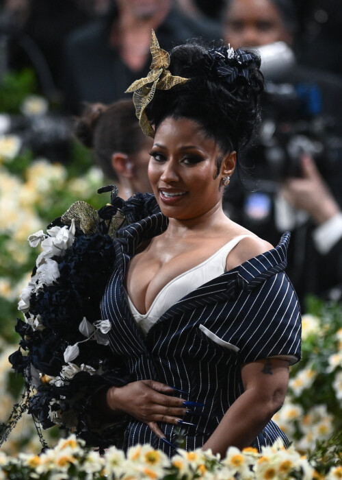Mandatory Credit: Photo by Erik Pendzich/Shutterstock (15280291ew)Nicki MinajMet Gala 2025, Superfine: Tailoring Black Style, Outside Arrivals, The Metropolitan Museum of Art, New York, USA - 05 May 2025