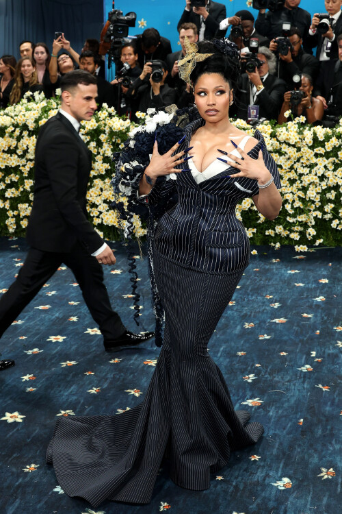 Mandatory Credit: Photo by John Salangsang/BEI/Shutterstock (15280325qg)Nicki MinajMet Gala 2025, Superfine: Tailoring Black Style, Arrivals, The Metropolitan Museum of Art, New York, USA - 05 May 2025