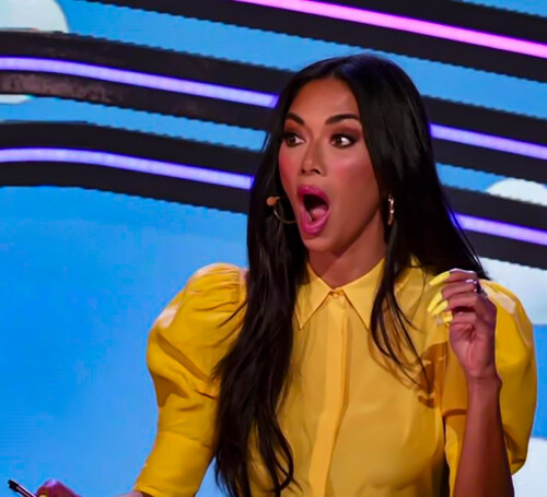 BGUK_2594312 - Los Angeles, CA  - Actress Malin Akerman and social media star Lele Pons are the latest stars to be revealed on the US edition of The Masked Singer. The Fox TV reality show unmasked two more celebrities under the costumers of the Squirrel and Jackalope. For Squirrel, Jenny McCarthy got it right, naming Malin Akerman. Robin Thicke guessed Heather Graham. Ken Jeong thought it was Katherine Heigl. Nicole Scherzinger picked Kate Hudson while guest panelist Jennifer Nettles said Anne Hathaway.  Given that Akerman and Jeong have worked together more than once, including in the film Couples Retreat, the usually unapologetic panelist seemed to actually have some shame for not guessing correctly. "I am so sorry," Jeong told her, adding that he felt such a sense of dread after his guess when he realized McCarthy was probably right.  As for Jackalope, Scherzinger quickly figured out it was Lele Pons, and Thicke agreed. McCarthy Wahlberg said Jenna Ortega. Jeong went with Selena Gomez. Nettles picked Camilla Cabello. It was Sesame Street night, and the episode opened with Elmo singing Whats The Name of that Song before turning it over to Big Bird, Cookie Monster, Grover, the Count and other characters singing Dynamite by BTS. Host and dad of 12 Nick Cannon was then introduced Father to Many Sesame Street Fans as he kicked off the show. Also on hand as guest panelist was singer Jennifer Nettles, host of Foxs Farmer Wants a Wife, which airs in the US right after The Masked Singer. Like last season, The Masked Singer has once again adopted a Champion of Masked Singer format. Each episode, three costumed celebrities will perform, but only one will win and move on to compete again the following week. After each round, three finalists will compete in the semi-finals. That means one contestant is unmasked midway through the episode, with the top two singers facing off in a Battle Royale. After Akerman as Squirrel was first to be unmasked, that left Jackalope and Fairy to face off with On Top of the World, by Imagine Dragons. Jackalope received fewer votes and was unmasked as Pons. The Fairy moves on to next weeks episode.*BACKGRID DOES NOT CLAIM ANY COPYRIGHT OR LICENSE IN THE ATTACHED MATERIAL. ANY DOWNLOADING FEES CHARGED BY BACKGRID ARE FOR BACKGRID'S SERVICES ONLY, AND DO NOT, NOR ARE THEY INTENDED TO, CONVEY TO THE USER ANY COPYRIGHT OR LICENSE IN THE MATERIAL. BY PUBLISHING THIS MATERIAL , THE USER EXPRESSLY AGREES TO INDEMNIFY AND TO HOLD BACKGRID HARMLESS FROM APictured: Nicole ScherzingerBACKGRID UK 15 MARCH 2023 BYLINE MUST READ: Fox TV / BACKGRID*BACKGRID DOES NOT CLAIM ANY COPYRIGHT OR LICENSE IN THE ATTACHED MATERIAL. ANY DOWNLOADING FEES CHARGED BY BACKGRID ARE FOR BACKGRID'S SERVICES ONLY, AND DO NOT, NOR ARE THEY INTENDED TO, CONVEY TO THE USER ANY COPYRIGHT OR LICENSE IN THE MATERIAL. BY PUBLISHING THIS MATERIAL , THE USER EXPRESSLY AGREES TO INDEMNIFY AND TO HOLD BACKGRID HARMLESS FROM ANY CLAIMS, DEMANDS, OR CAUSES OF ACTION ARISING OUT OF OR CONNECTED IN ANY WAY WITH USER'S PUBLICATION OF THE MATERIAL*UK: +44 208 344 2007 / uksales@backgrid.comUSA: +1 310 798 9111 / usasales@backgrid.com*UK Clients - Pictures Containing ChildrenPlease Pixelate Face Prior To Publication*